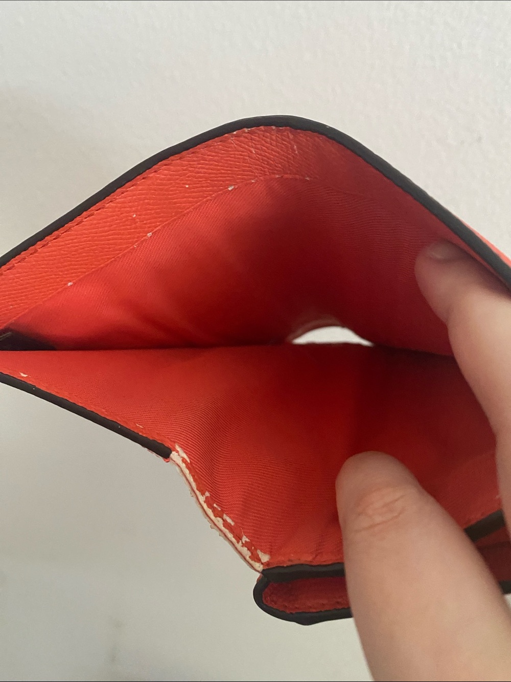 Coach Orange Leather Card Holder Wallet with Snap Tab - Picture 3 of 9